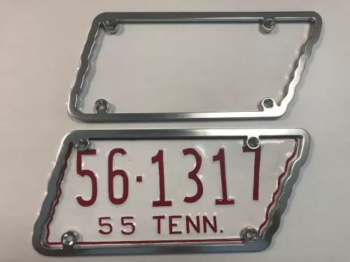 Tennessee Shaped License Frame | CNC Machined & Chrome Plated